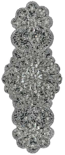 HEAVY CRYSTAL BEADED MOTIF - WHITE (SOLD SINGULARLY)